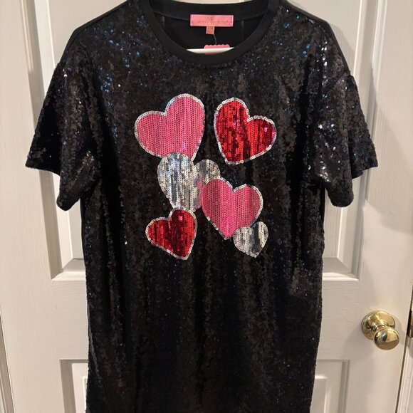 Simply Southern Hearts Valentine Sequins Dress Top ~ L/XL ~ NWT - Picture 3 of 5